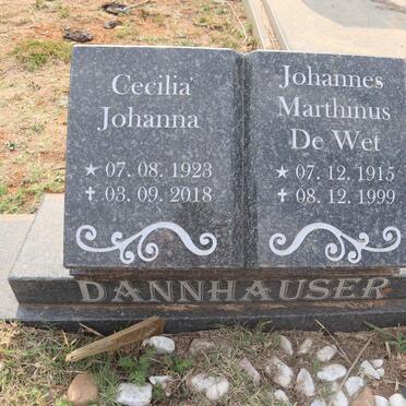 DANNHAUSER Johannes Marthinus de Wet 1915-1999 & Cecilia Johanna 1923-2018