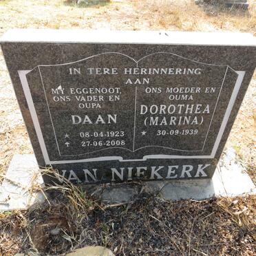 NIEKERK Daan, van 1923-2008 & Dorothea 1939-