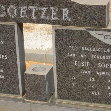 COETZER Elsie Sophia nee VAN ASWEGEN 1910-1982