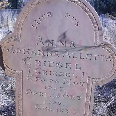 GRIESEL Anna Johanna Alletta néé GRIESEL 1857-1939