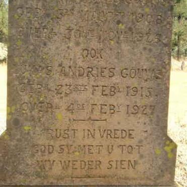 GOUWS David Johannes 1908-1926 :: GOUWS Lukas Andries 191?-1927