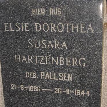 HARTZENBERG Elsie Dorothea Susara néé PAULSEN 1886-1944