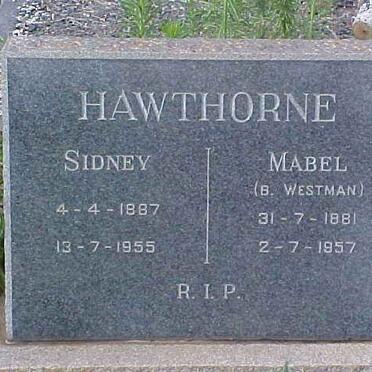 HAWTHORNE Sidney 1887-1955 &amp; Mabel WESTMAN 1881-1957