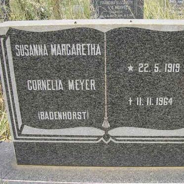 MEYER Susanna Margaretha Cornelia nee BADENHORST 1919-1964