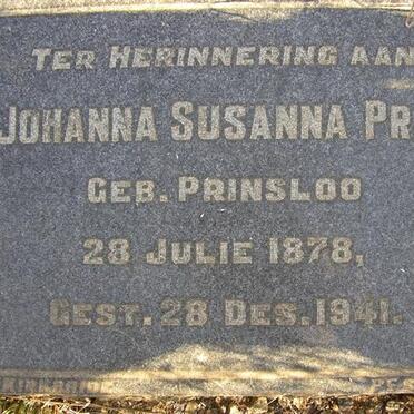 PRAK Johanna Susanna néé PRINSLOO 1878-1941