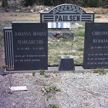 PAULSEN Christoffel Hermanus 1890-1965 &amp; Johanna Rosina Margaretha 18?3-1973