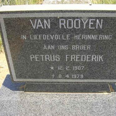 ROOYEN Petrus Frederik, van 1907-1979