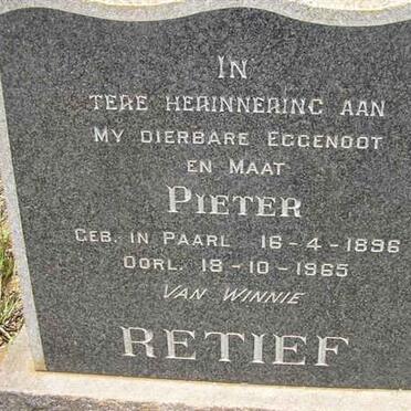 RETIEF Pieter 1896-1965