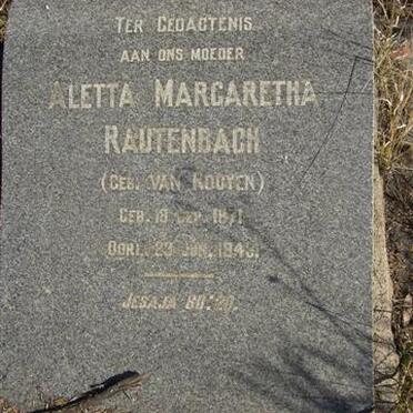RAUTENBACH Aletta Margaretha néé VAN ROOYEN 1871-1949