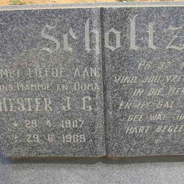 SCHOLTZ Hester J.C. 1907-1989