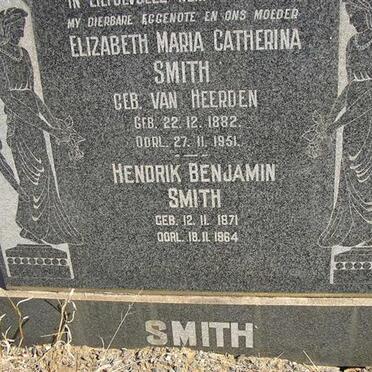 SMITH Hendrik Benjamin 1871-1964 &amp; Elizabeth Maria VAN HEERDEN 1882-1951