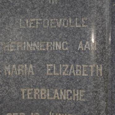 TERBLANCHE Maria Elizabeth 1882-1972