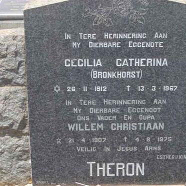 THERON Willem Christiaan 1907-1975 &amp; Cecilia Catherina BRONKHORST 1912-1967