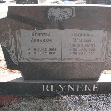 REYNEKE Hendrik Abraham 1905-1998 &amp; Georgina William BOARDMAN 1900-1980