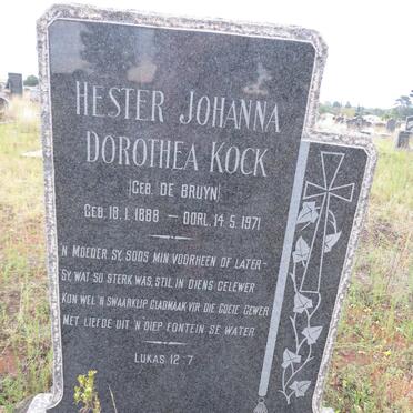 KOCK Hester Johanna Dorothea nee DE BRUYN 1888-1971