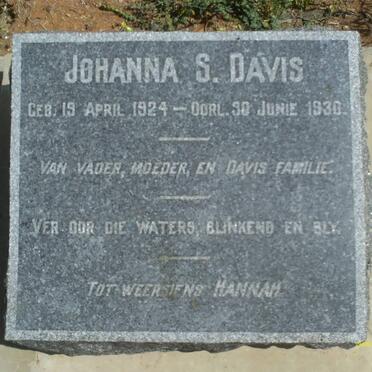 DAVIS Johanna S. 1924-1930