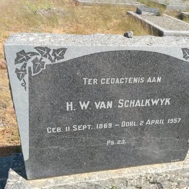 SCHALKWYK H.W., van 1869-1957