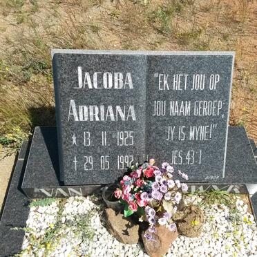 SCHALKWYK Jacoba Adriana, van 1925-1992
