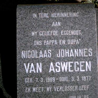 ASWEGEN Nicolaas Johannes, van 1909-1977