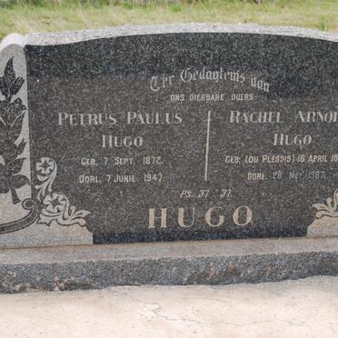 HUGO Petrus Paulus 1872-1947 &amp; Rachel Arnolda DU PLESSIS 1875-1967