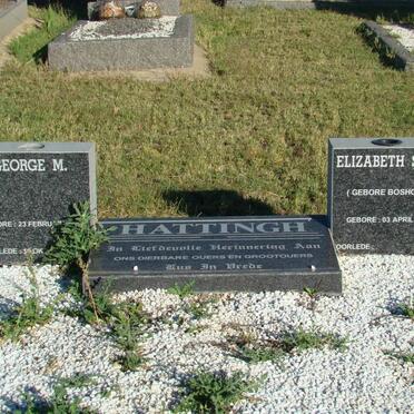 HATTINGH George M. 1931-2002 &amp; Elizabeth S.M. BOSHOFF 1931-