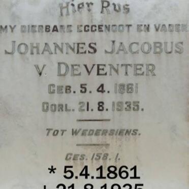 DEVENTER Johannes Jacobus, v. 1861-1935