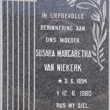 NIEKERK Susara Margaretha, van 1894-1980