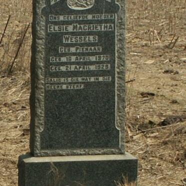 WESSELS Elsie Magrietha nee PIENAAR 1870-1929