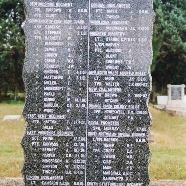 2. Memorial in remembrance of the British soldiers buried at Reitz