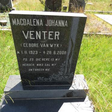VENTER Magdalena Johanna nee VAN WYK 1923-2008