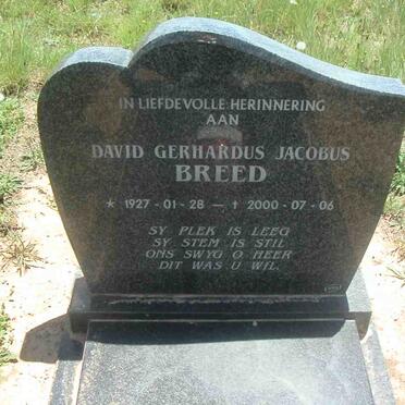 BREED David Gerhardus Jacobus 1927-2000