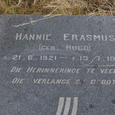 ERASMUS Hannie nee HUGO 1921-1978