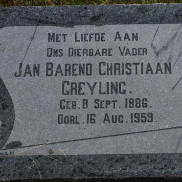 GREYLING Jan Barend Christiaan 1886-1959