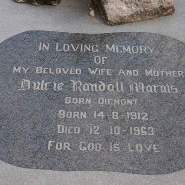 MARAIS Dulcie Randall nee DIEMONT 1912-1963