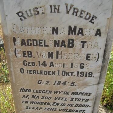 BOTHA Catharina Maria Magdalena nee VAN HEERDEN 1862-1919
