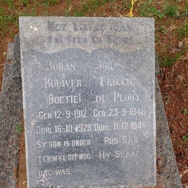 BOUWER Johan 1912-1928 :: DU PLOOY Johannes Frikkie 1946-1946