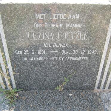 COETZEE Gezina nee OLIVIER 1891-1949