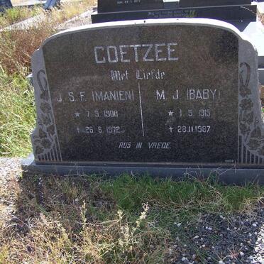 COETZEE J.S.F. 1908-1972 &amp; M.J. 1915-1987