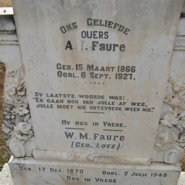 FAURE A.I. 1866-1927 &amp; W.M. LOTZ 1870-1948