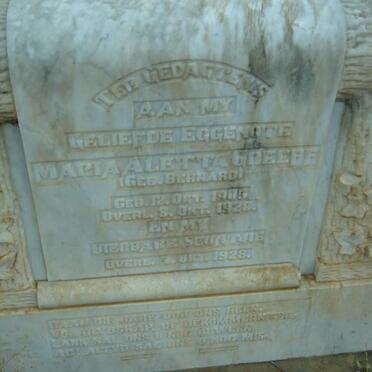 GREEFF Maria Aletta nee BERNARD 1905-1928 :: GREEFF ? 1928-1928