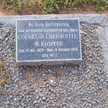 KLOPPER Coenraad Christoffel W. 1874-1950