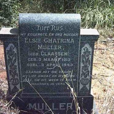 MULLER Elsie Chatrina nee CLAASSEN 1913-1943