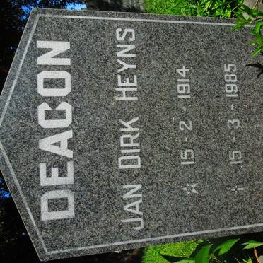 DEACON Jan Dirk Heyns 1914-1985