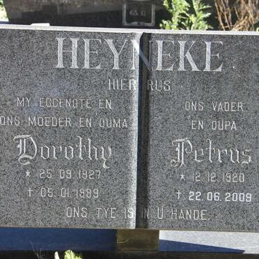 HEYNEKE Petrus 1920-2009 &amp; Dorothy 1927-1989
