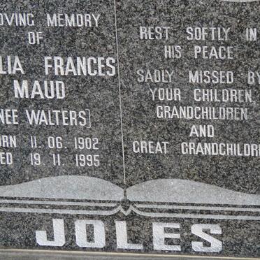 JOLES Cecelia Frances Maud nee WALTERS 1902-1995