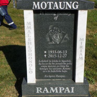 MOTAUNG Mmalehlohonolo Miriam nee RAMPAI 1933-2015