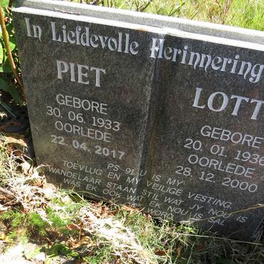? Piet 1933-2017 &amp; Lottie 1936-2000