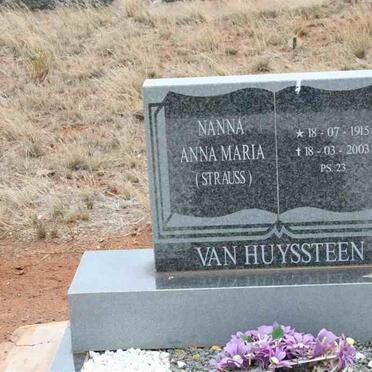 HUYSSTEEN Anna Maria, van  nee STRAUSS 1915-2003