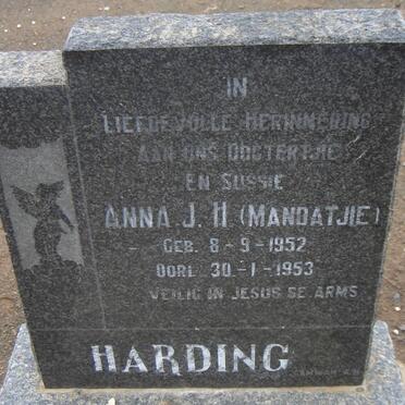 HARDING Anna J.H. 1952-1953