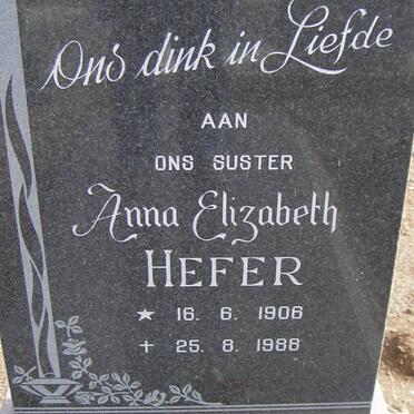 HEFER Anna Elizabeth 1906-1988